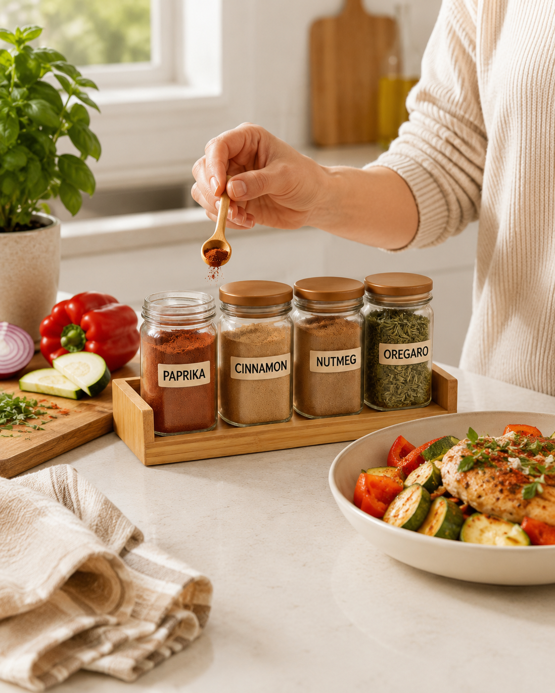 4-Piece Glass Seasoning Jar Set