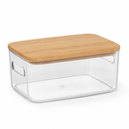 Clear storage box with bamboo lid