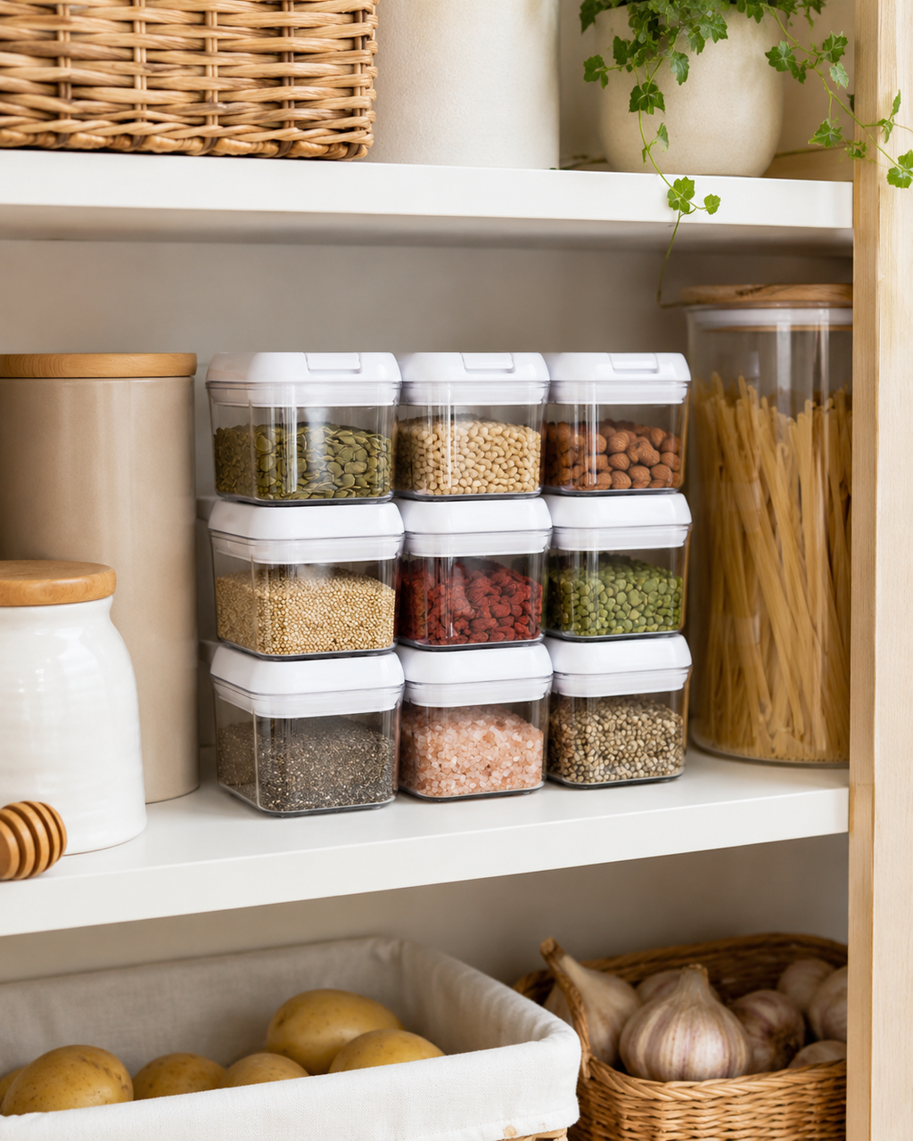 Clear storage container with a flip-top lid