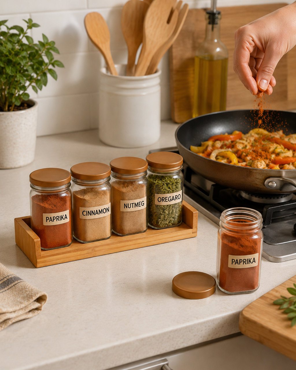 4-Piece Glass Seasoning Jar Set