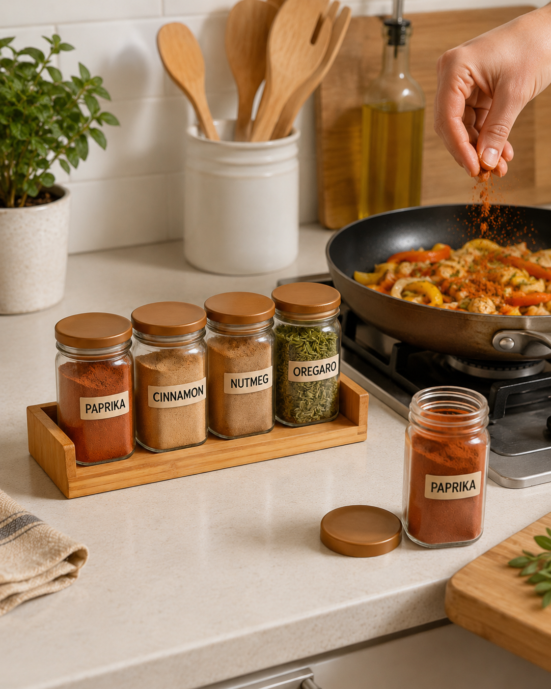 4-Piece Glass Seasoning Jar Set