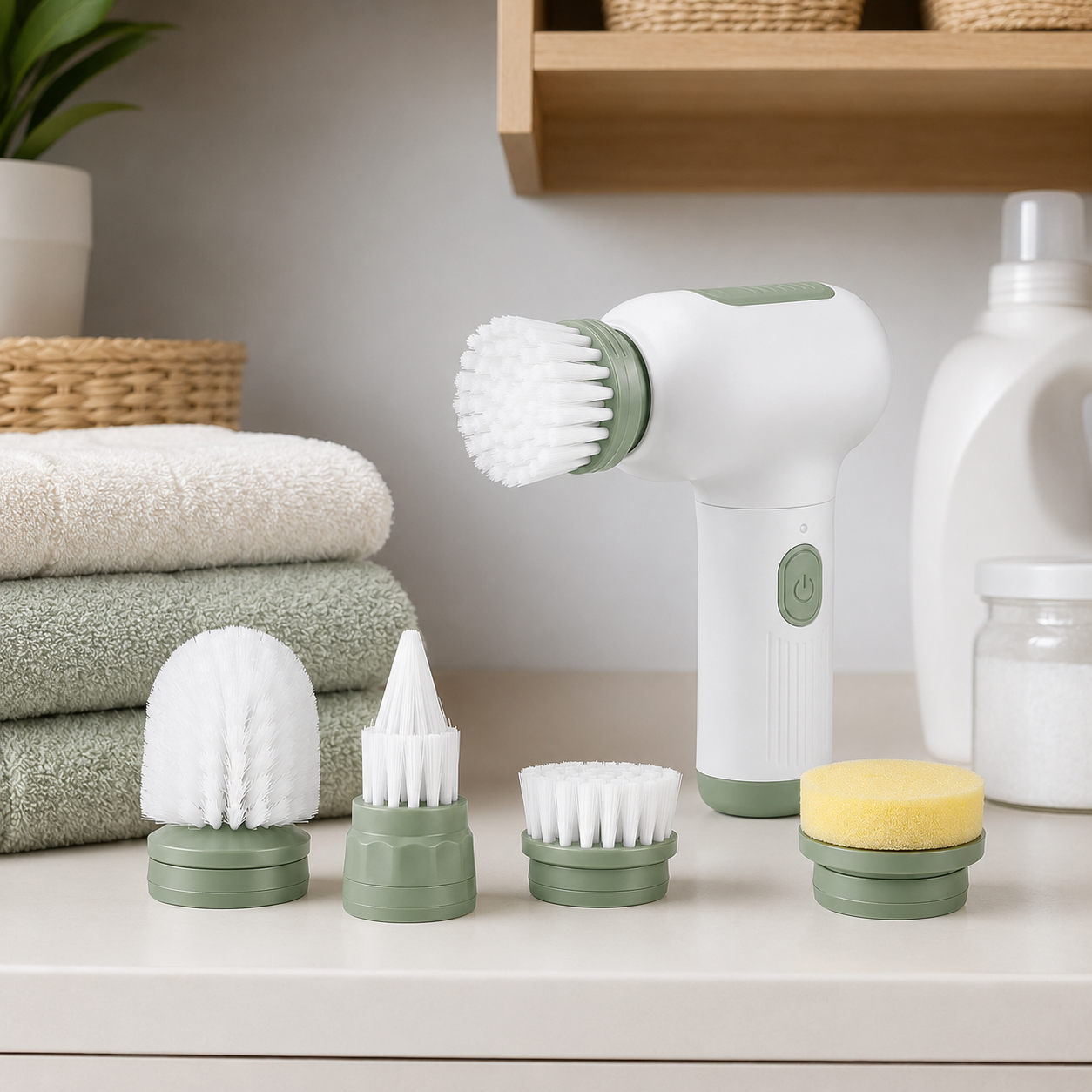 4-in-1 Electric Rotating Cleaning Brush Set