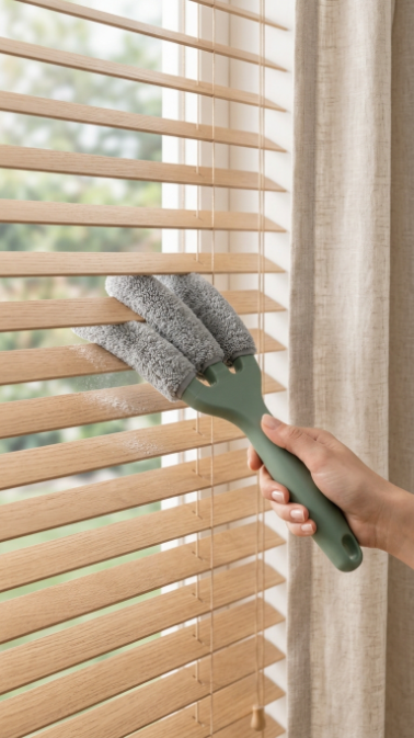 Three-pronged blind cleaning brush