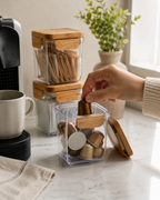 Clear Storage Jar with Airtight Bamboo Lid
