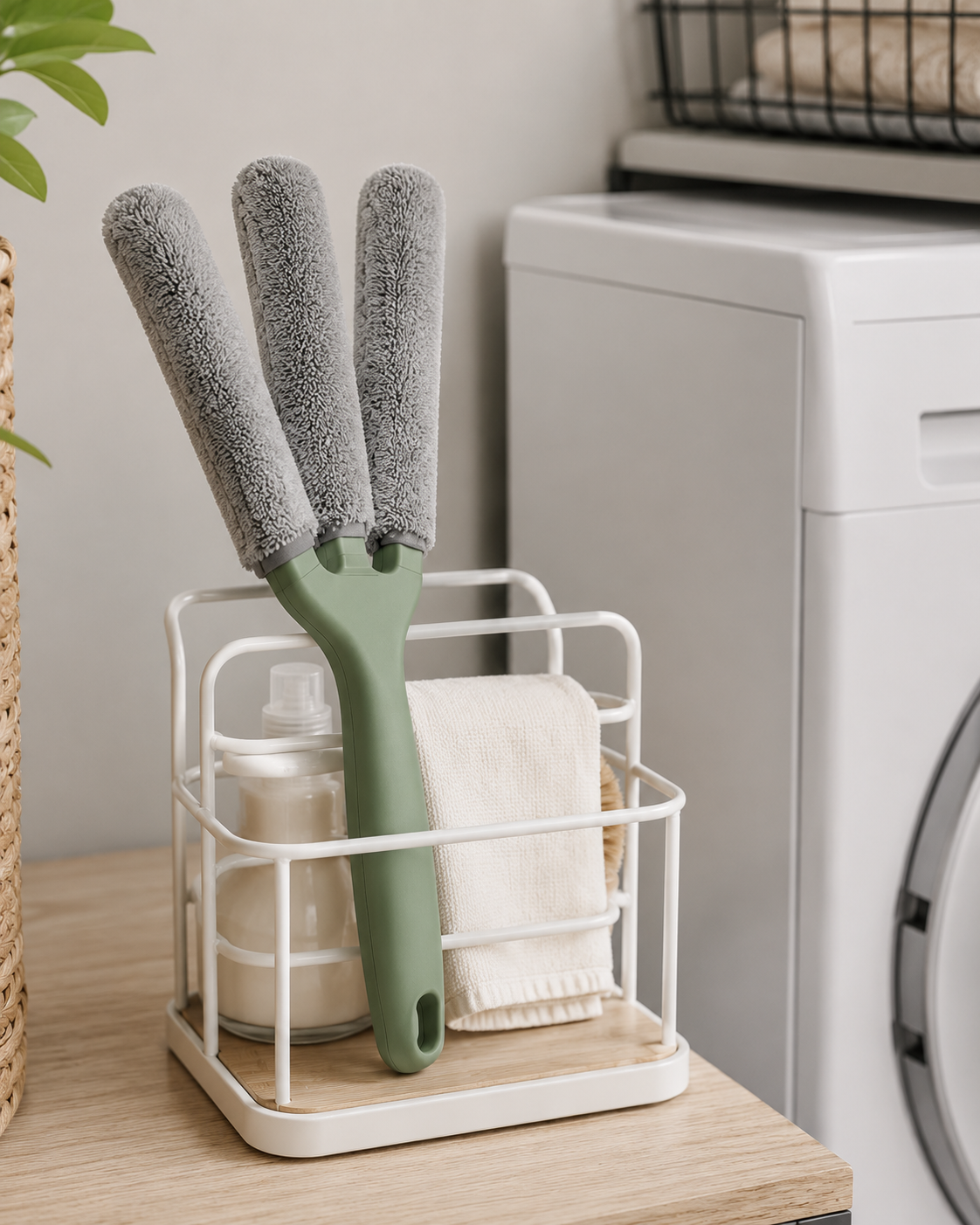 Three-pronged blind cleaning brush