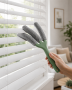 Three-pronged blind cleaning brush