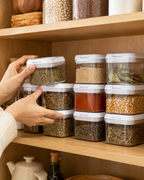 Clear storage container with a flip-top lid