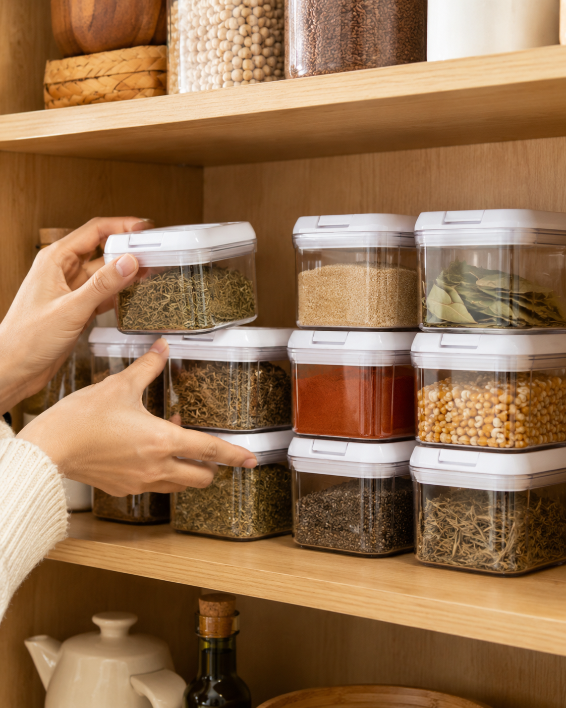 Clear storage container with a flip-top lid
