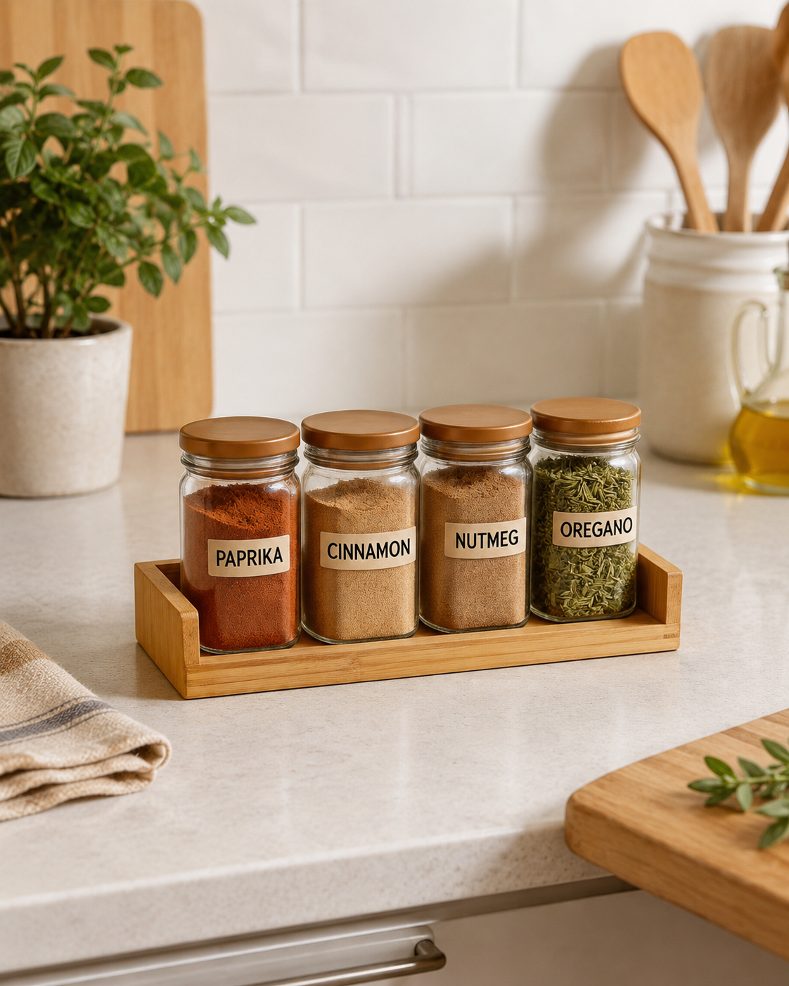 4-Piece Glass Seasoning Jar Set